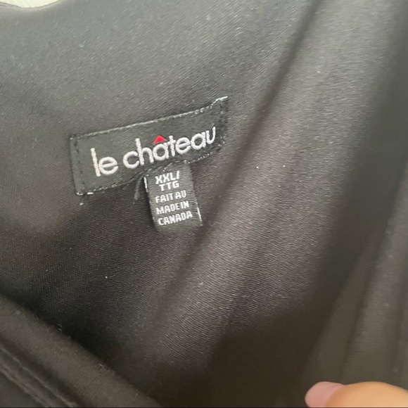 Le Chateau XXL off shoulder ruched dress - black - Picture 5 of 8